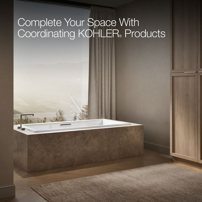 KOHLER K-1834-W1 Underscore 72" x 36" drop-in bath with Bask heated surface, white - view 2