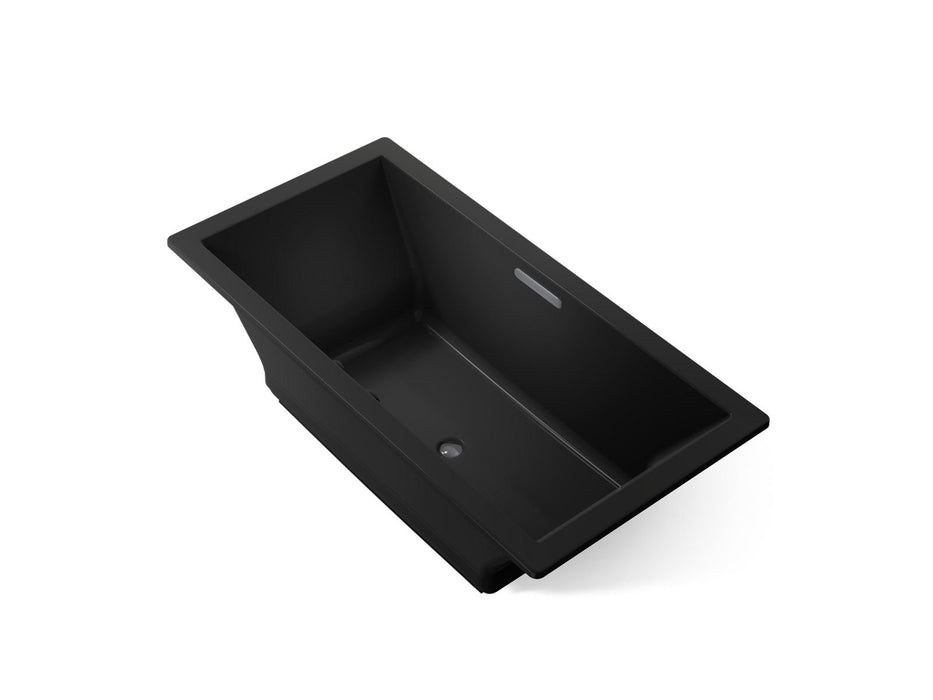 KOHLER K-1835-GHW Underscore 72" x 36" drop-in Heated BubbleMassage air bath with Bask heated surface, black black