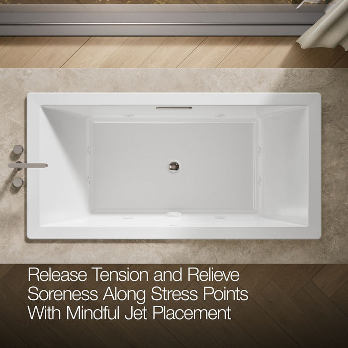 KOHLER Underscore 72" x 36" drop-in heated whirlpool bath