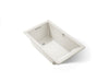 KOHLER K-1848-W1 Underscore 60" x 36" drop-in bath with Bask heated surface, biscuit