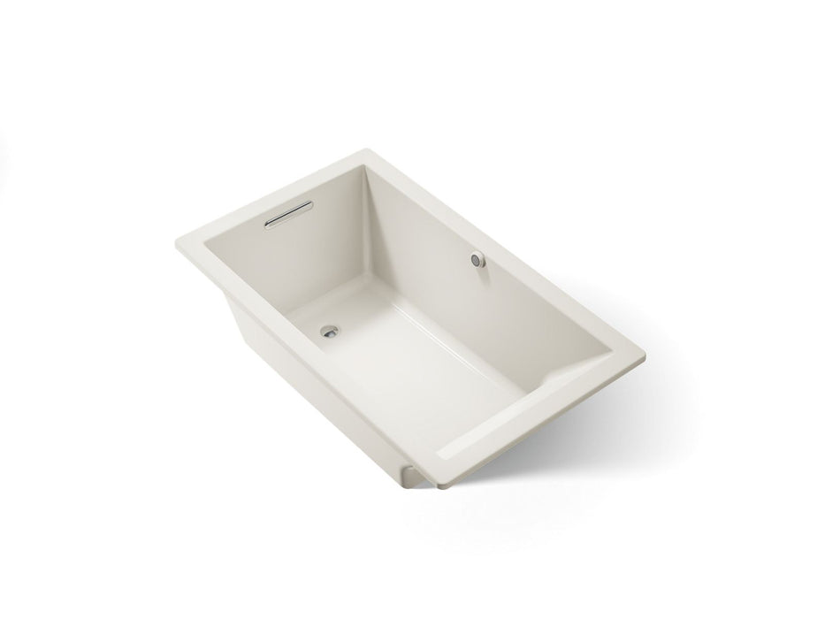 KOHLER K-1848-W1 Underscore 60" x 36" drop-in bath with Bask heated surface, biscuit