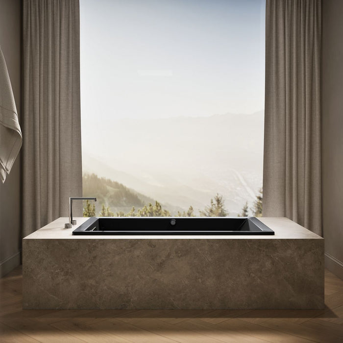 KOHLER K-1848-W1 Underscore 60" x 36" drop-in bath with Bask heated surface, black black - view 3