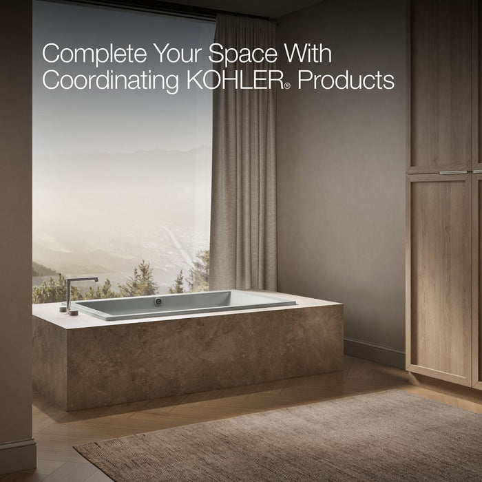 KOHLER K-1848-W1 Underscore 60" x 36" drop-in bath with Bask heated surface, ice grey - view 2