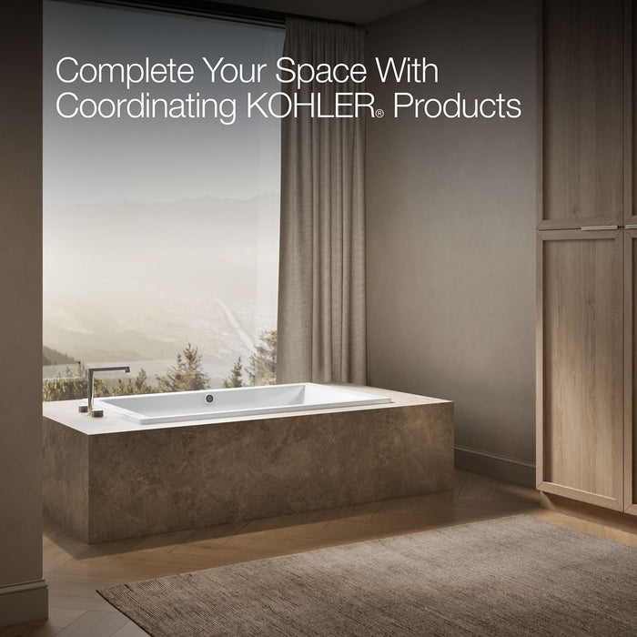 KOHLER K-1848-W1 Underscore 60" x 36" drop-in bath with Bask heated surface, white - view 2