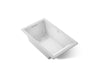 KOHLER K-1849-GHW Underscore 60" x 36" drop-in Heated BubbleMassage air bath with Bask heated surface, ice grey