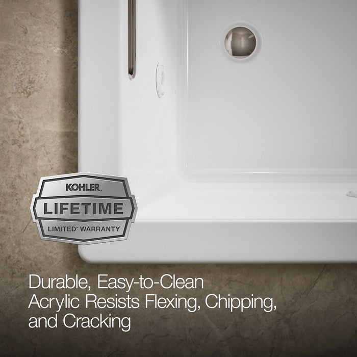 KOHLER Underscore 60" x 36" drop-in heated whirlpool bath