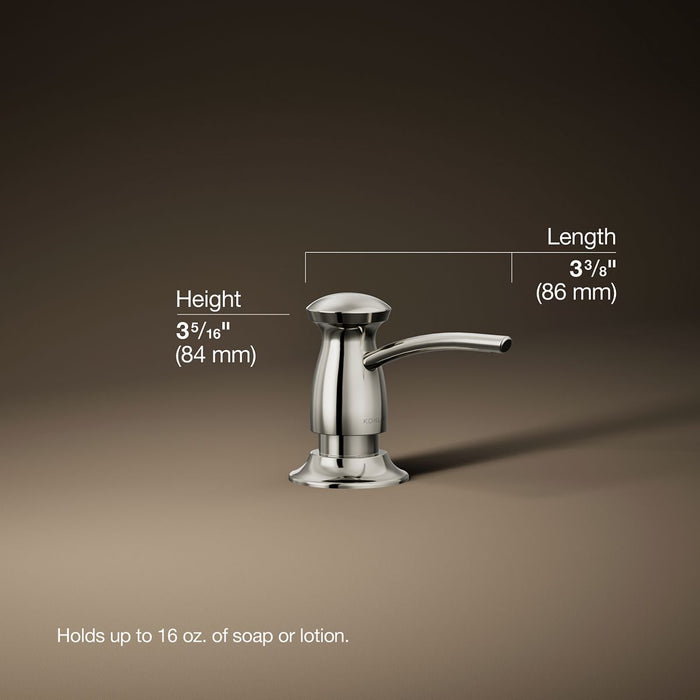 3/4 view of product with dimensions