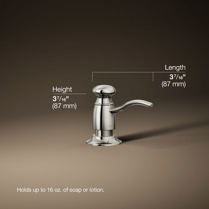 3/4 view of product with dimensions