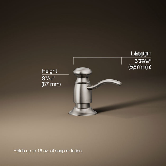 3/4 view of product with dimensions