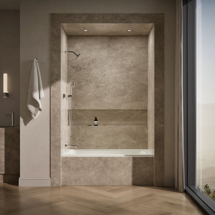 KOHLER K-1946-L Archer 60" x 30" alcove bath, left drain, biscuit - view 5