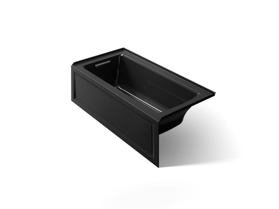 KOHLER K-1946-LAW Archer 60" x 30" alcove bath with Bask heated surface, alcove left drain, black black