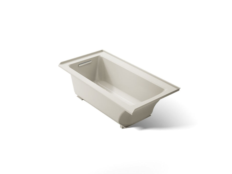KOHLER K-1946-LW Archer 60" x 30" alcove bath with Bask heated surface, left drain, biscuit