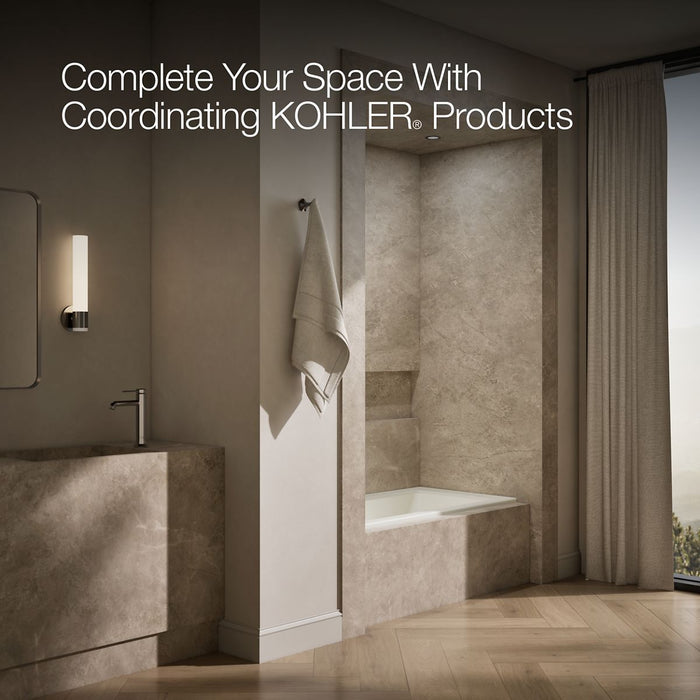 KOHLER K-1946-LW Archer 60" x 30" alcove bath with Bask heated surface, left drain, biscuit - view 3