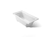 KOHLER K-1946-LW Archer 60" x 30" alcove bath with Bask heated surface, left drain, white