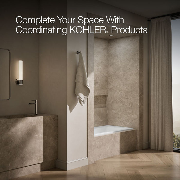 KOHLER K-1946-LW Archer 60" x 30" alcove bath with Bask heated surface, left drain, white - view 5