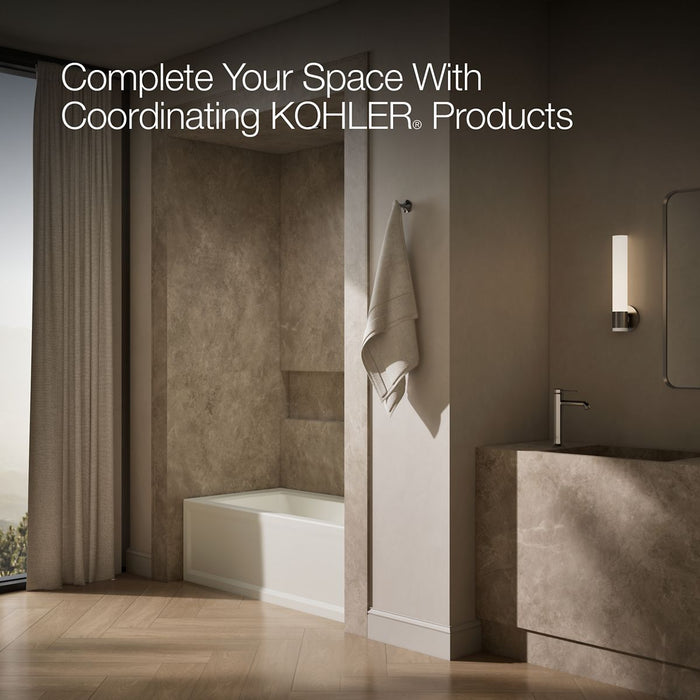 KOHLER K-1946-RAW Archer 60" x 30" alcove bath with Bask heated surface, right drain, biscuit - view 5