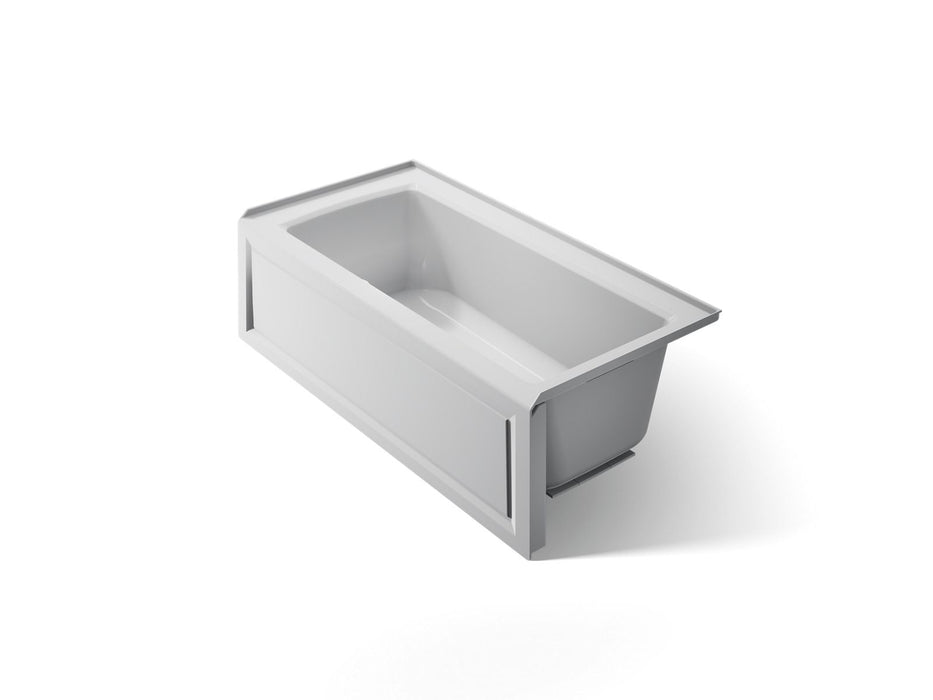 KOHLER K-1946-RAW Archer 60" x 30" alcove bath with Bask heated surface, right drain, ice grey