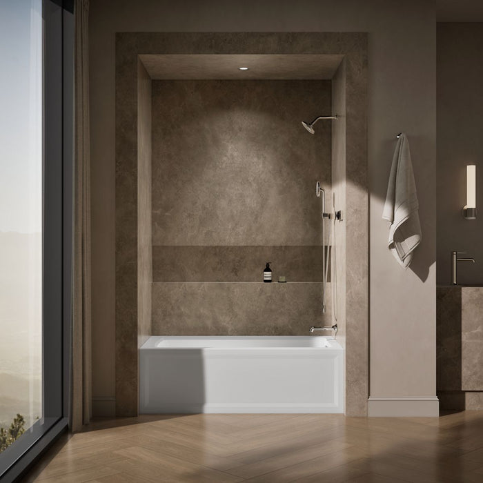 KOHLER K-1946-RAW Archer 60" x 30" alcove bath with Bask heated surface, right drain, white - view 5