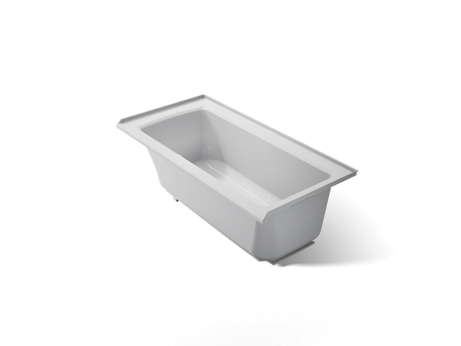 KOHLER K-1946-RW Archer 60" x 30" alcove bath with Bask heated surface, right drain, ice grey