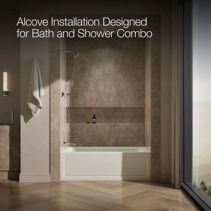 KOHLER Archer 60" x 30" alcove Heated BubbleMassage air bath, left drain