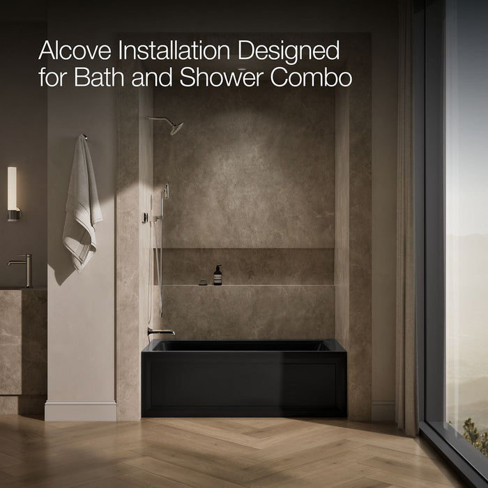 KOHLER Archer 60" x 30" alcove Heated BubbleMassage air bath, left drain