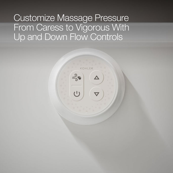 KOHLER K-1947-GHLF Archer 60" x 30" alcove Heated BubbleMassage air bath, left drain, ice grey - view 3