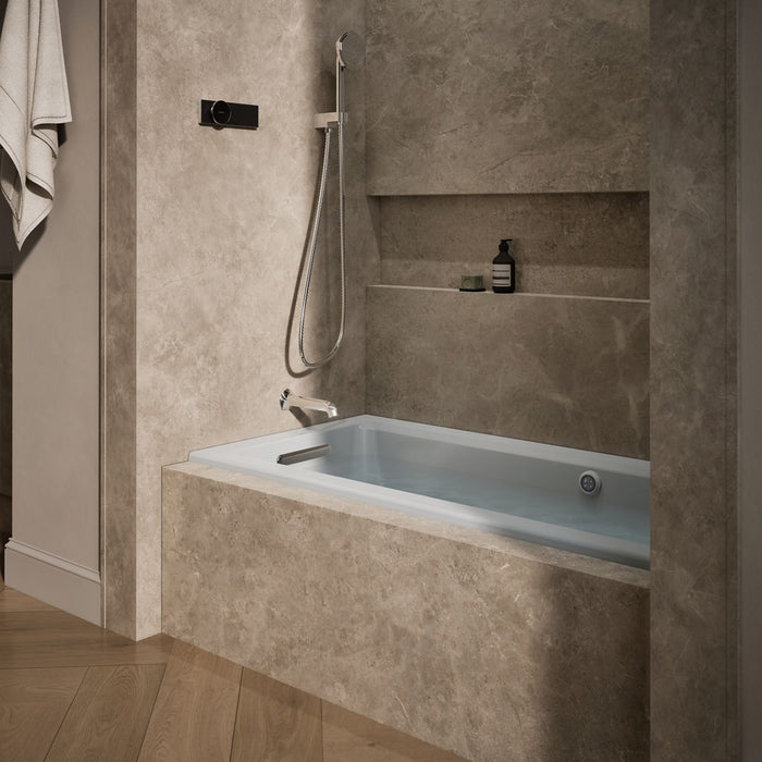 KOHLER Archer 60" x 30" alcove Heated BubbleMassage air bath with Bask heated surface, left drain