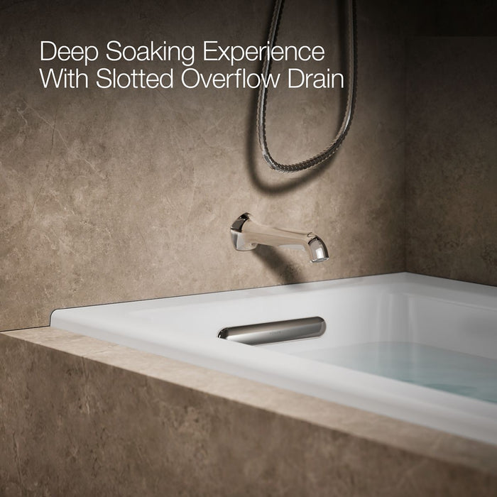 KOHLER Archer 60" x 30" alcove Heated BubbleMassage air bath with Bask heated surface, left drain