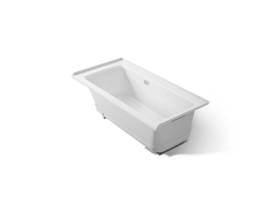 KOHLER K-1947-GHRW Archer 60" x 30" alcove Heated BubbleMassage air bath with Bask heated surface, right drain, ice grey