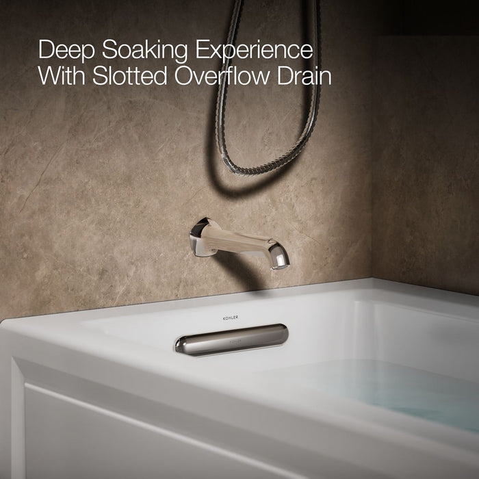 KOHLER Archer 60" x 30" alcove heated whirlpool bath, left drain