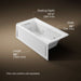 KOHLER Archer 60" x 30" alcove heated whirlpool bath, left drain
