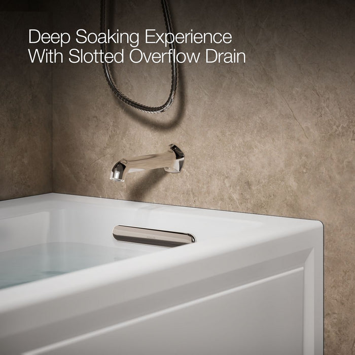 KOHLER K-1947-HRA Archer 60" x 30" alcove heated whirlpool bath, right drain, white - view 4