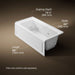KOHLER K-1947-HRA Archer 60" x 30" alcove heated whirlpool bath, right drain, white - view 5