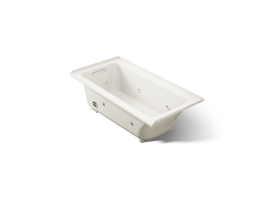 KOHLER K-1947-L Archer 60" x 30" alcove whirlpool bath, left drain, biscuit