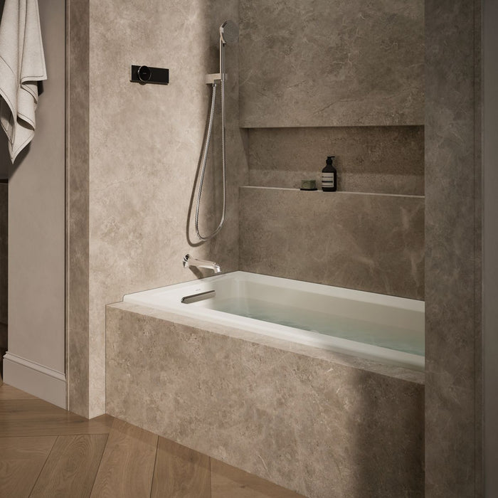 KOHLER K-1947-L Archer 60" x 30" alcove whirlpool bath, left drain, biscuit - view 3