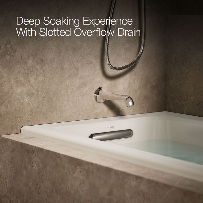 KOHLER K-1947-L Archer 60" x 30" alcove whirlpool bath, left drain, biscuit - view 4