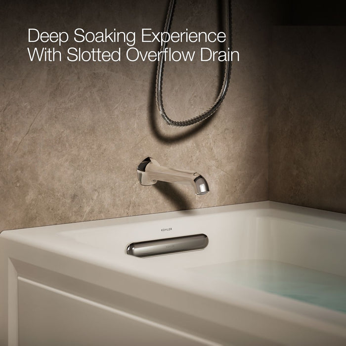 KOHLER Archer 60" x 30" alcove whirlpool bath, left drain