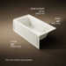 KOHLER K-1947-LA Archer 60" x 30" alcove whirlpool bath, left drain, biscuit - view 5