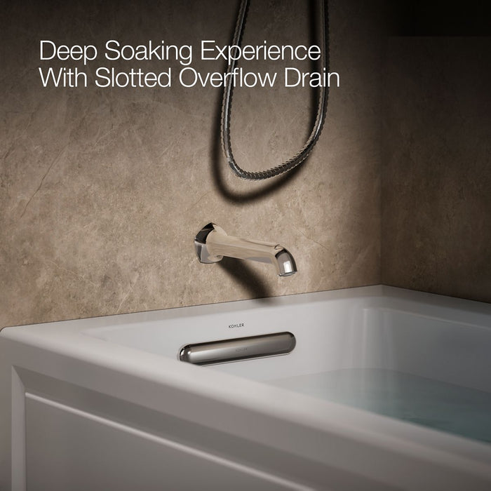 KOHLER Archer 60" x 30" alcove whirlpool bath, left drain