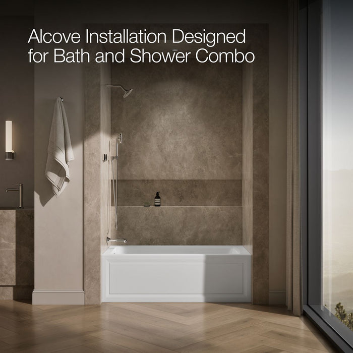 KOHLER Archer 60" x 30" alcove whirlpool bath, left drain