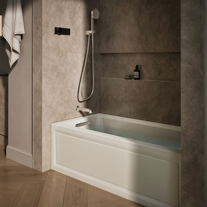 KOHLER K-1947-LAW Archer 60" x 30" alcove whirlpool bath with Bask heated surface, left drain, biscuit - view 3