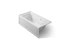 KOHLER K-1947-LAW Archer 60" x 30" alcove whirlpool bath with Bask heated surface, left drain, ice grey