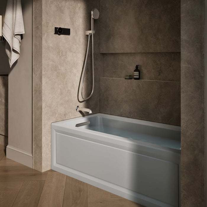 KOHLER K-1947-LAW Archer 60" x 30" alcove whirlpool bath with Bask heated surface, left drain, ice grey - view 3