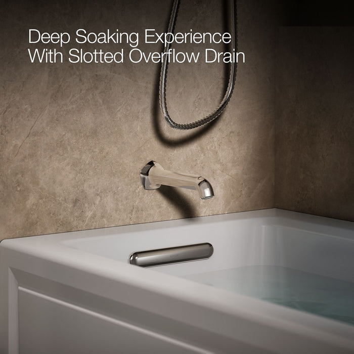 KOHLER K-1947-LAW Archer 60" x 30" alcove whirlpool bath with Bask heated surface, left drain, ice grey - view 4