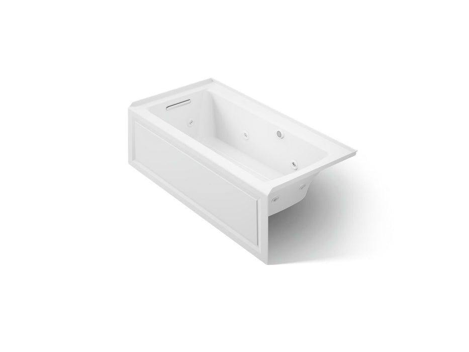 KOHLER K-1947-LAW Archer 60" x 30" alcove whirlpool bath with Bask heated surface, left drain, white