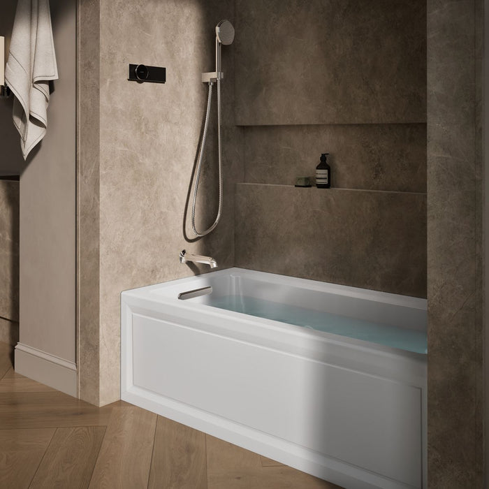 KOHLER K-1947-LAW Archer 60" x 30" alcove whirlpool bath with Bask heated surface, left drain, white - view 3