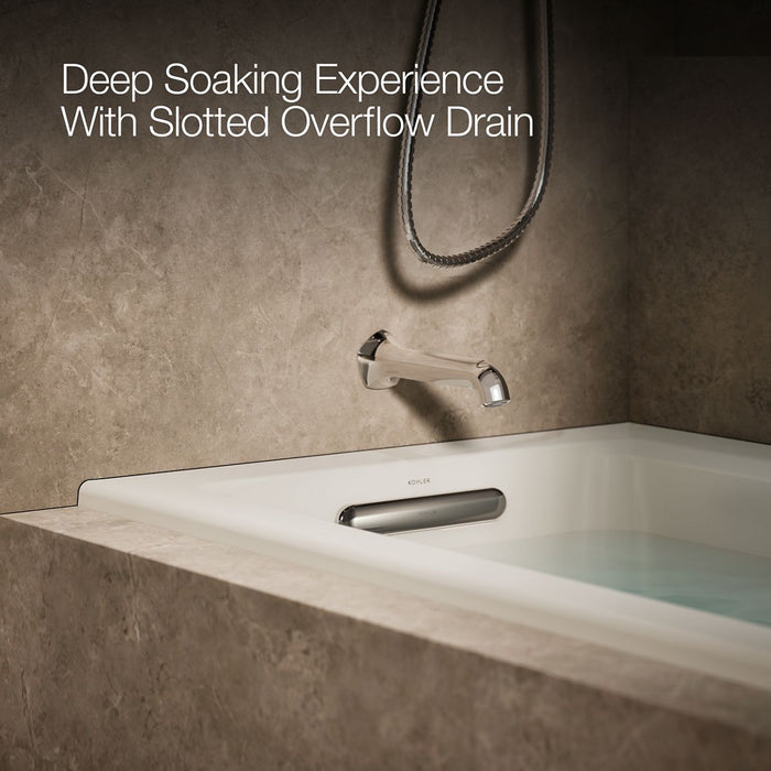 KOHLER K-1947-LW Archer 60" x 30" alcove whirlpool bath with Bask heated surface, left drain
