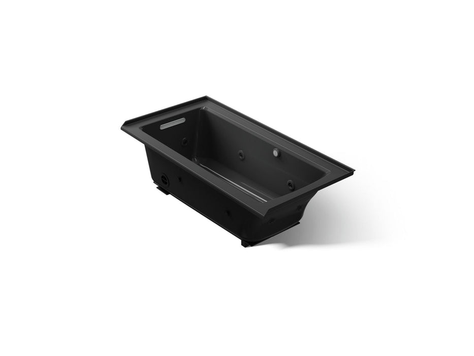 KOHLER K-1947-LW Archer 60" x 30" alcove whirlpool bath with Bask heated surface, left drain