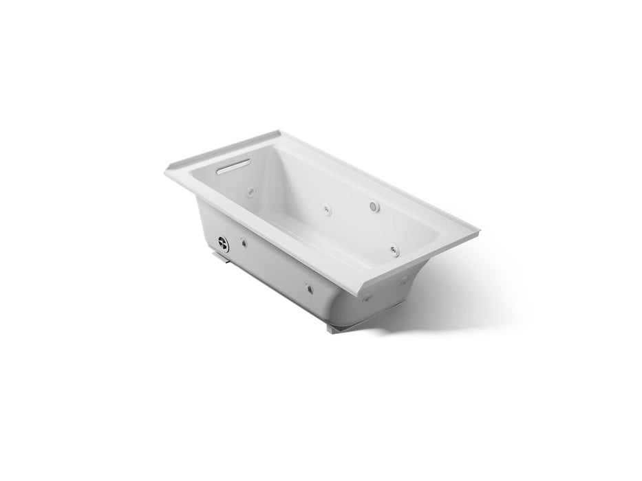 KOHLER K-1947-LW Archer 60" x 30" alcove whirlpool bath with Bask heated surface, left drain