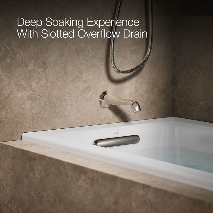 KOHLER K-1947-LW Archer 60" x 30" alcove whirlpool bath with Bask heated surface, left drain